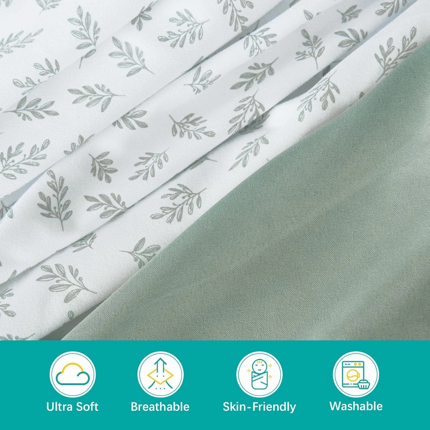 Baby Bassinet Sheets 4 Pack Fit for Airclub, Newton, Ezebaby, Besrey, BabyBond, and Bellababy Bassinet, Ultra Soft & Skin-Friendly, Green