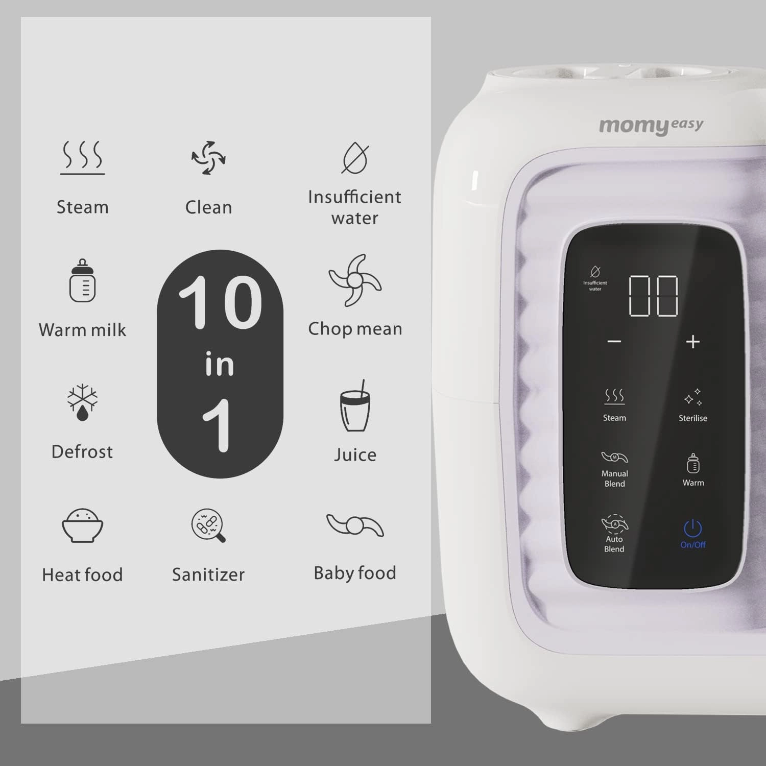 Baby Food Maker, Multifunction Baby Food Processor Chopper Grinder, Baby Food Steamer and Puree Blender in-One, with Bottle Warmer, Auto Cooking & Grinding with Touch Control Panel&Self Cleans