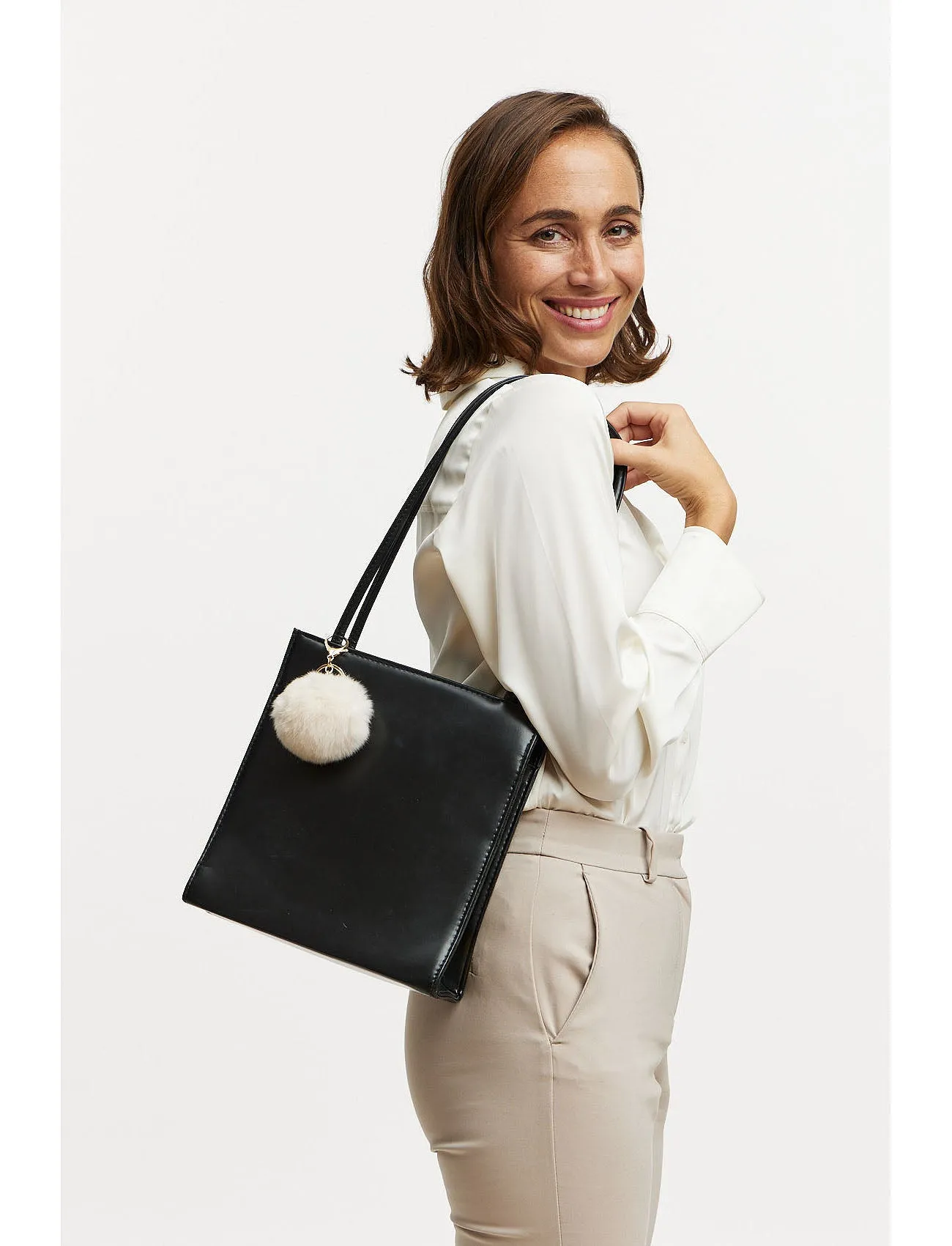 Bagcharm from fur - beige