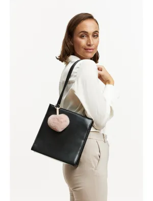 Bagcharm heart-shaped fur - nude