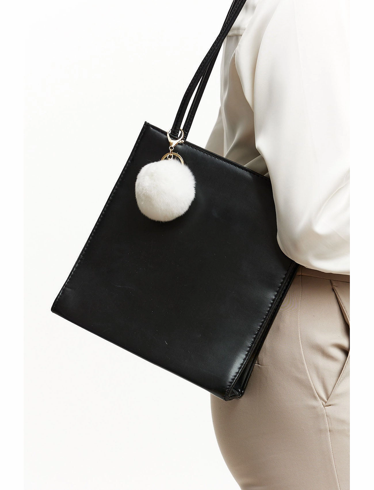 Bagcharm from fur - white