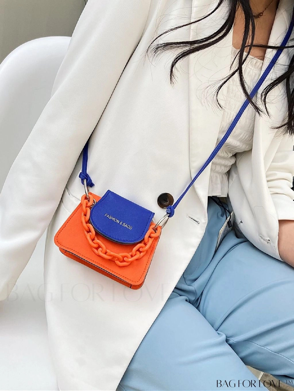 BagForLove - Compact Embossed Two-Tone Satchel Bag