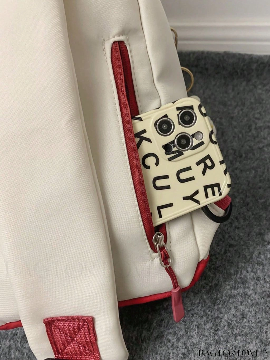 BagForLove - Compact Graphic Sling Bag with Zipper Closure and Bag Charm