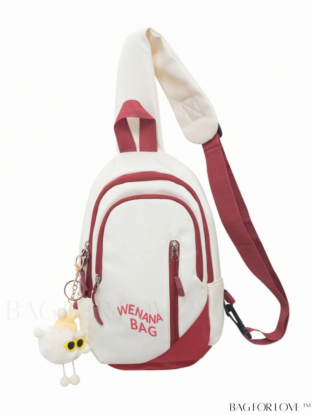 BagForLove - Compact Graphic Sling Bag with Zipper Closure and Bag Charm