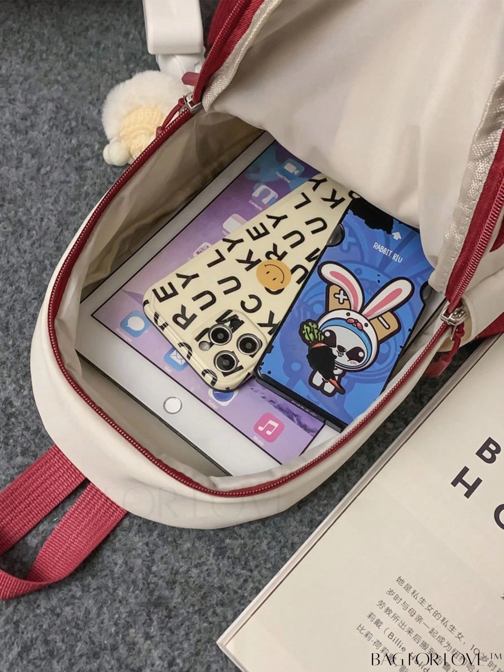 BagForLove - Compact Graphic Sling Bag with Zipper Closure and Bag Charm