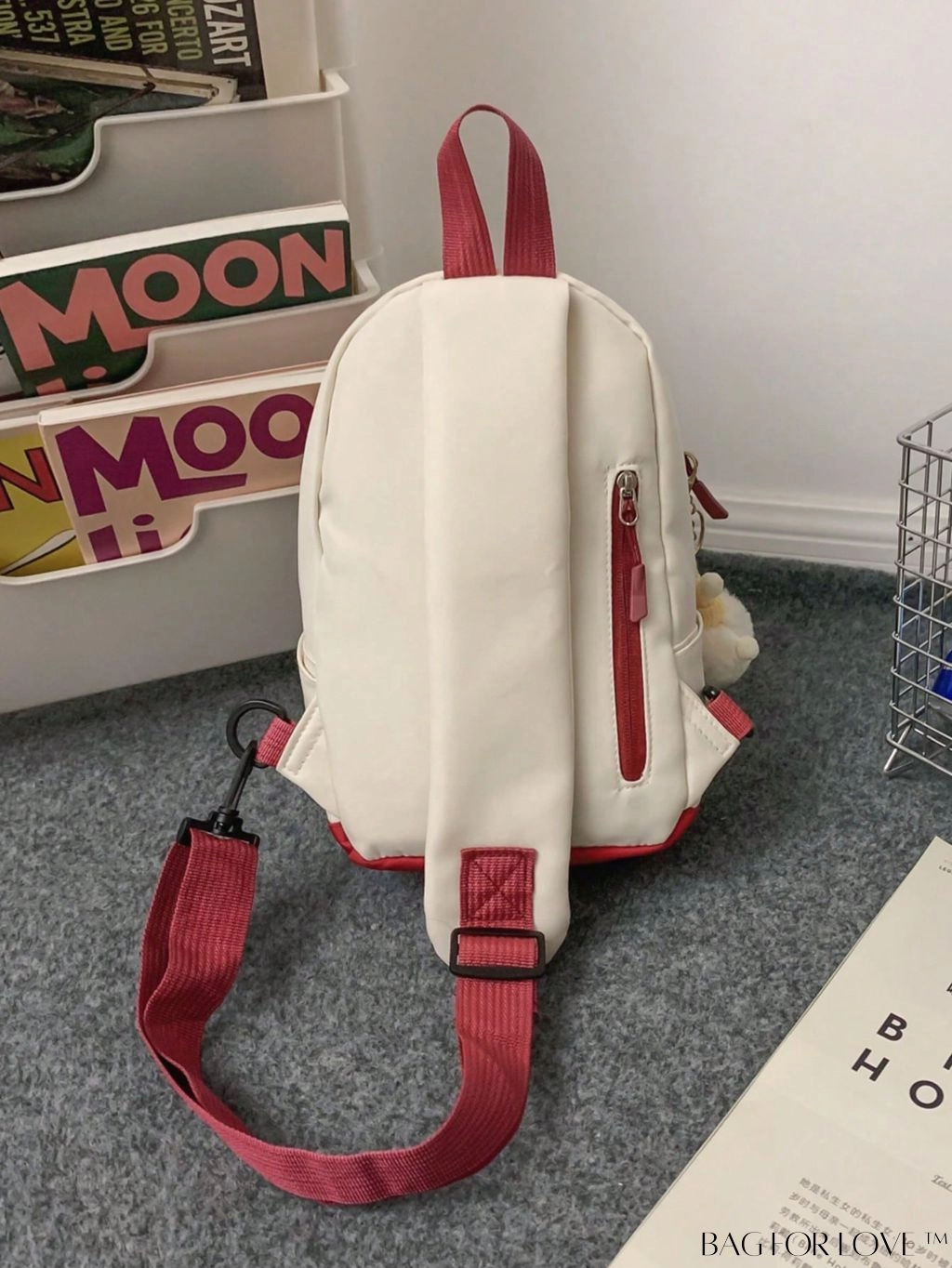 BagForLove - Compact Graphic Sling Bag with Zipper Closure and Bag Charm