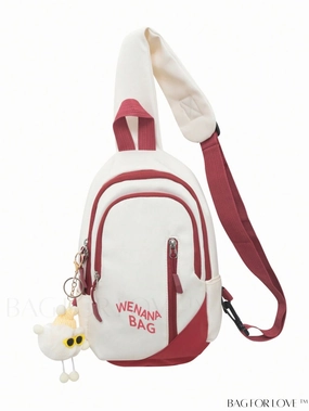 BagForLove - Compact Graphic Sling Bag with Zipper Closure and Bag Charm