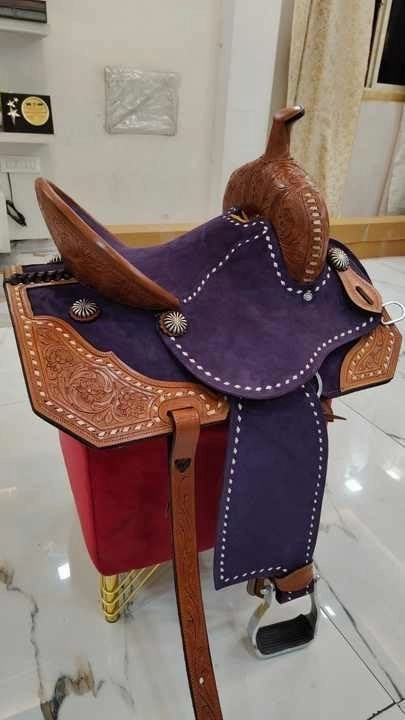 Barrel Racing Western Wooden Tree Horse Saddles Handmade Premium Leather Comfort Horses Trail Equestrian Tooled Carved Horse Saddle Riding Size: 10-18 inches Seat, KT02