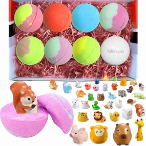 Bath Flakes Bath Bombs for Kids: Zoo Bath Bombs with Toys Inside, Organic Bath Bombs Rich in Natural Essential Oils, Kids Bath Bombs Gift Set for Dry Skin Moisturize, Perfect for Bubble Spa Bath