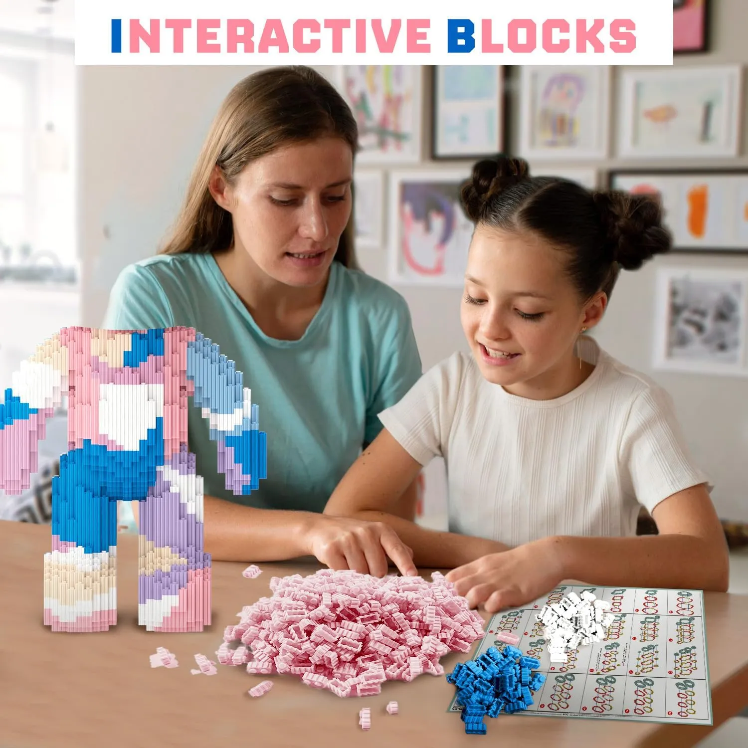 Bear Building Blocks (4500PCS) | 700% Bear Display Model | Micro 3D Animal Building Blocks | Fluorescence Design for Adults & Kids | Idea for Home & Office Decor |3D Instruction