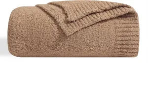 bearberry Super Soft Fluffy Throw Blanket Lightweight Cozy Warm Throw Blankets for Couch Bed Sofa All Season (Camel, 50”x60”)