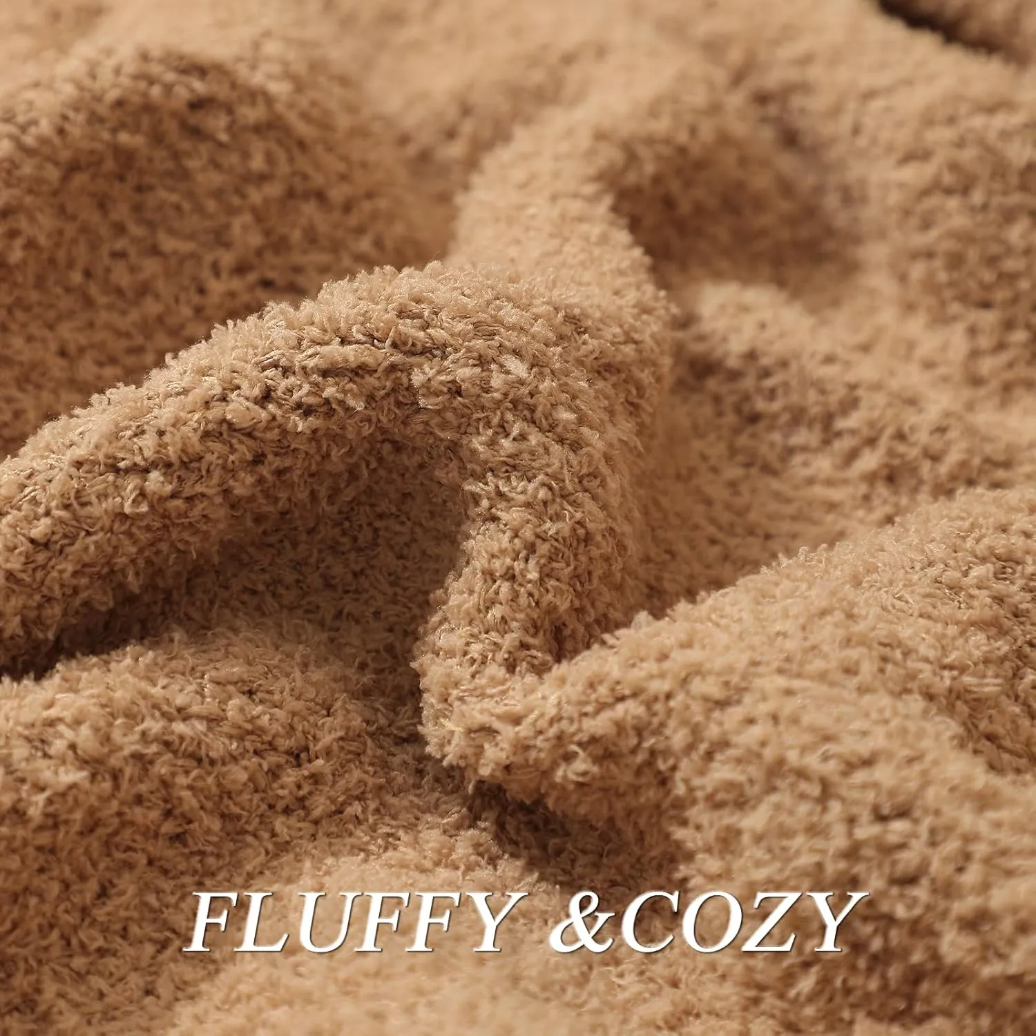 bearberry Super Soft Fluffy Throw Blanket Lightweight Cozy Warm Throw Blankets for Couch Bed Sofa All Season (Camel, 50”x60”)