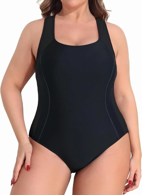 beautyin Plus Size Womens Swimsuit One Piece Athletic Racerback Bathing Suits
