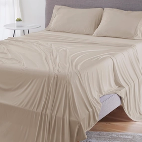 Bedgear Dri-Tec Queen Size Bed Sheet Set - Moisture-Wicking and Cooling Sheet Set - Temperature Regulating - Deep Pocket Fitted and Flat Sheets - Adjustable Base Friendly - Medium Beige