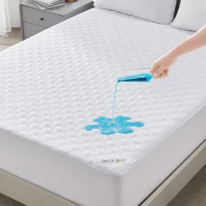 BEDLORE Waterproof Mattress Protector, King Size Noiseless Mattress Pad with Deep Pocket Fitted Up to 6-18 inches, Soft Noiseless Bed Mattress Cover Washable for Home, Bedroom, Hotel (White)
