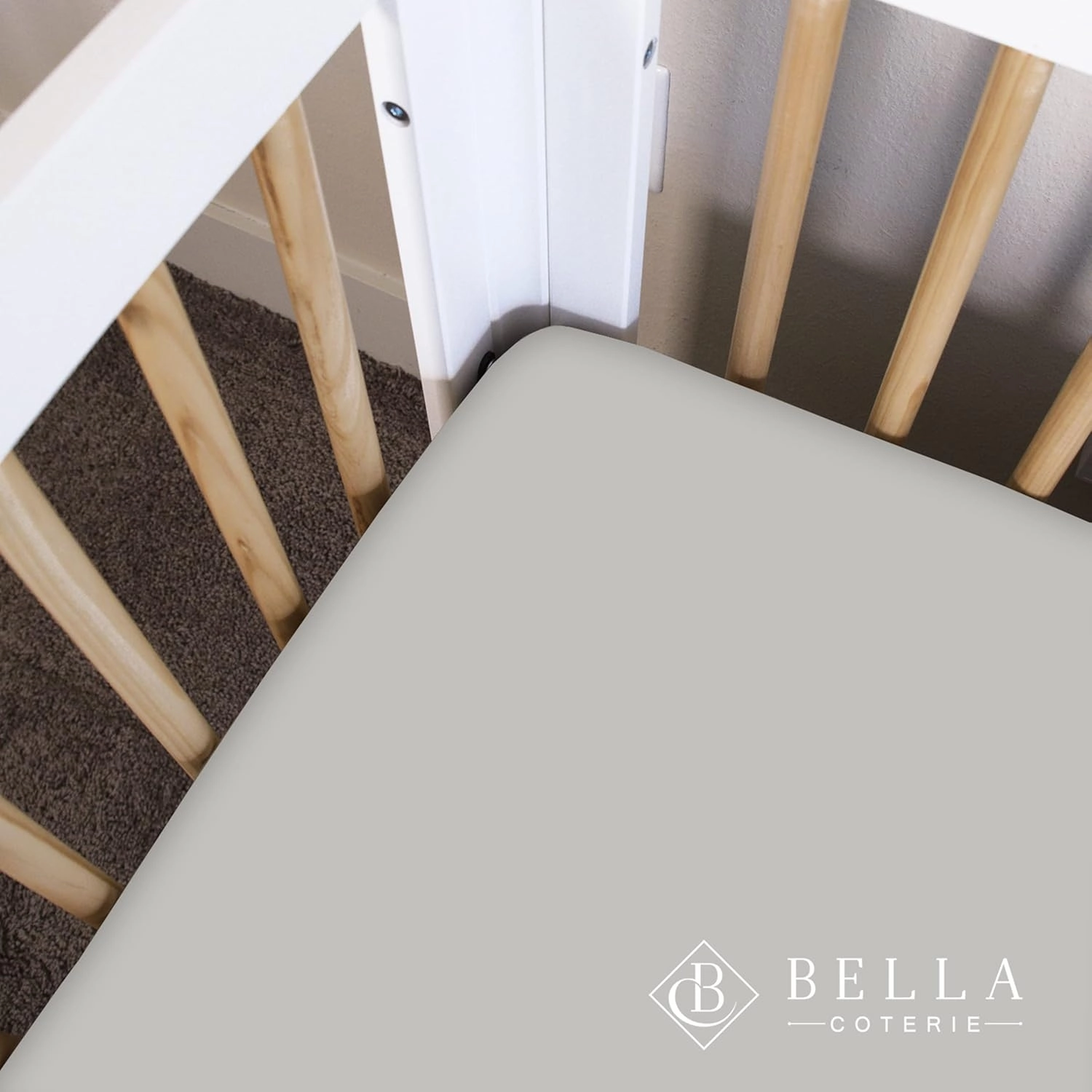 Bella Coterie Luxury Bamboo Crib Sheet | Organically Grown | Ultra Soft | Cooling for Better Sleep | Deep Pocket Fitted Sheet for Crib & Toddler Mattress | Viscose Made from Bamboo [Grey Mist]