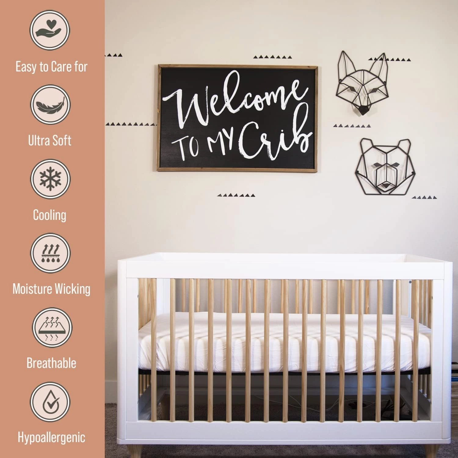 Bella Coterie Luxury Bamboo Crib Sheet | Organically Grown | Ultra Soft | Cooling for Better Sleep | Deep Pocket Fitted Sheet for Crib & Toddler Mattress | Viscose Made from Bamboo [Grey Mist]