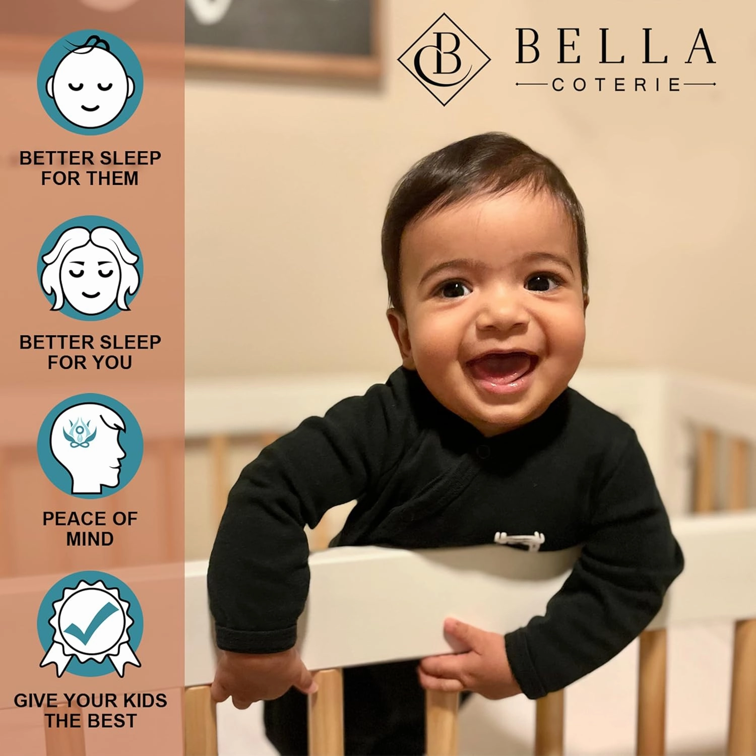 Bella Coterie Luxury Bamboo Crib Sheet | Organically Grown | Ultra Soft | Cooling for Better Sleep | Deep Pocket Fitted Sheet for Crib & Toddler Mattress | Viscose Made from Bamboo [Grey Mist]