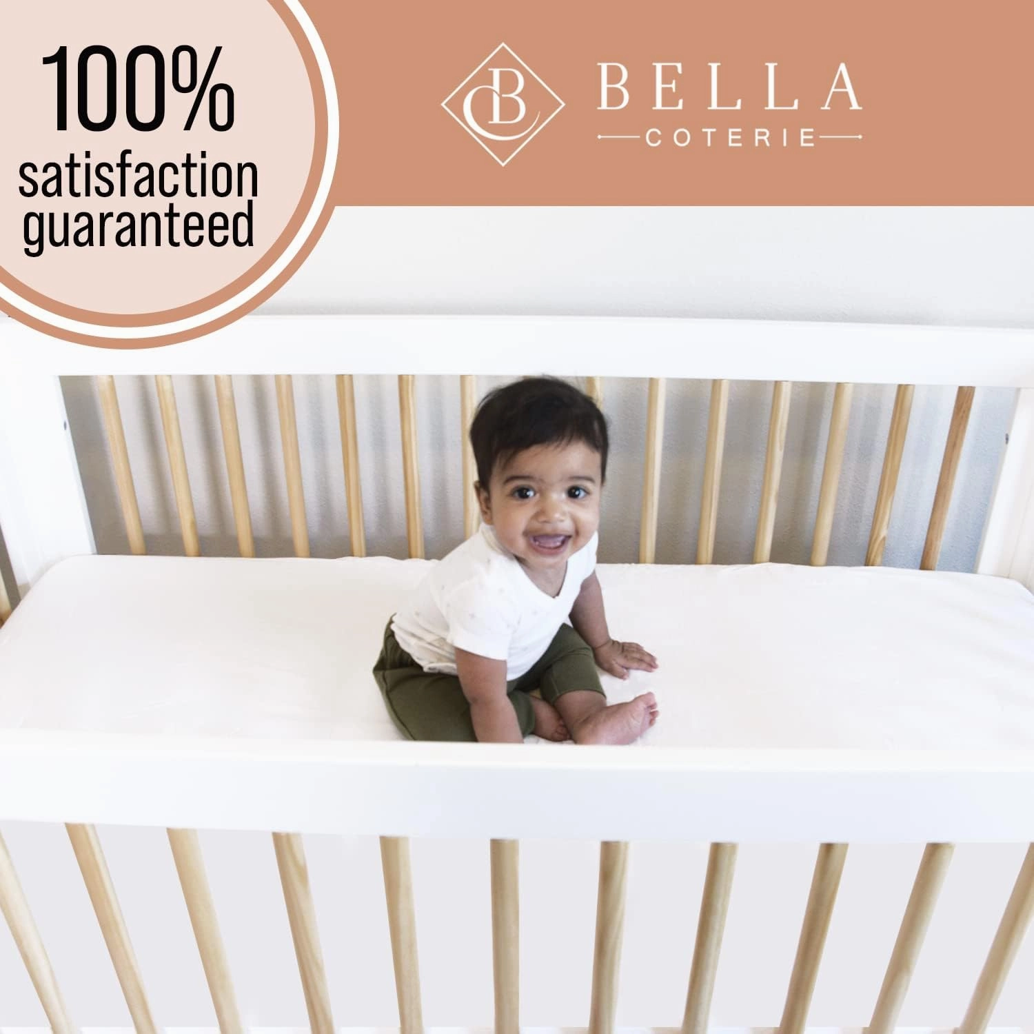 Bella Coterie Luxury Bamboo Crib Sheet | Organically Grown | Ultra Soft | Cooling for Better Sleep | Deep Pocket Fitted Sheet for Crib & Toddler Mattress | Viscose Made from Bamboo [Grey Mist]