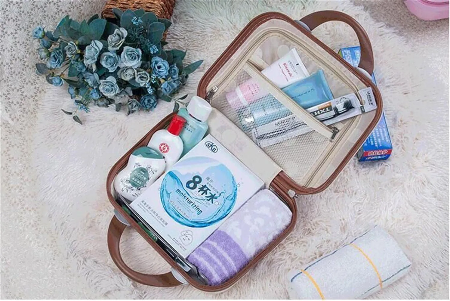 Bilateral Stripe Typ ABS Polychrome Mini Travel Luggage For Princess Girls Or Women lady