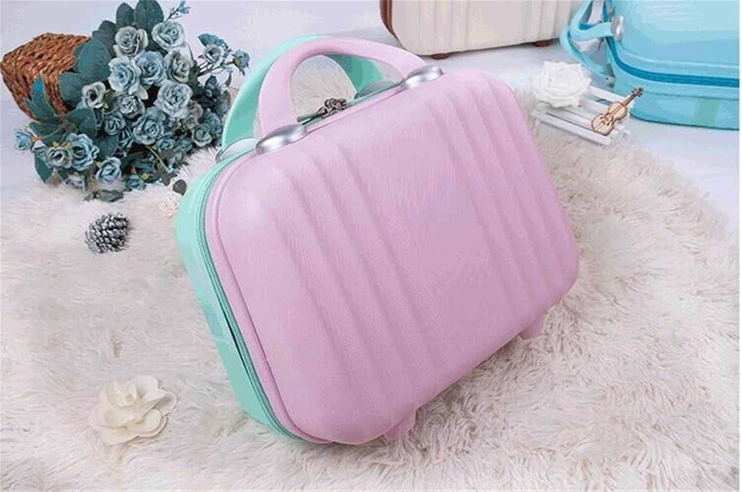 Bilateral Stripe Typ ABS Polychrome Mini Travel Luggage For Princess Girls Or Women lady