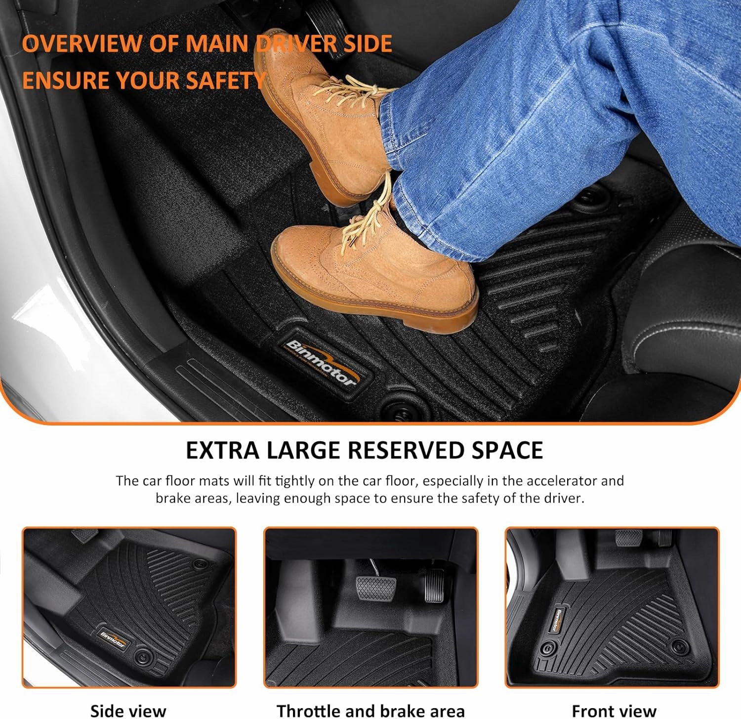 Binmotor-Floor Mats with Cargo Liner for Hyundai Tucson 2022-2025(Only for Gas Models), Tucson All Weather Car Floor Mats, Cargo Mat Rubber Liners Accessories for Hyundai Tucson Petrol Models