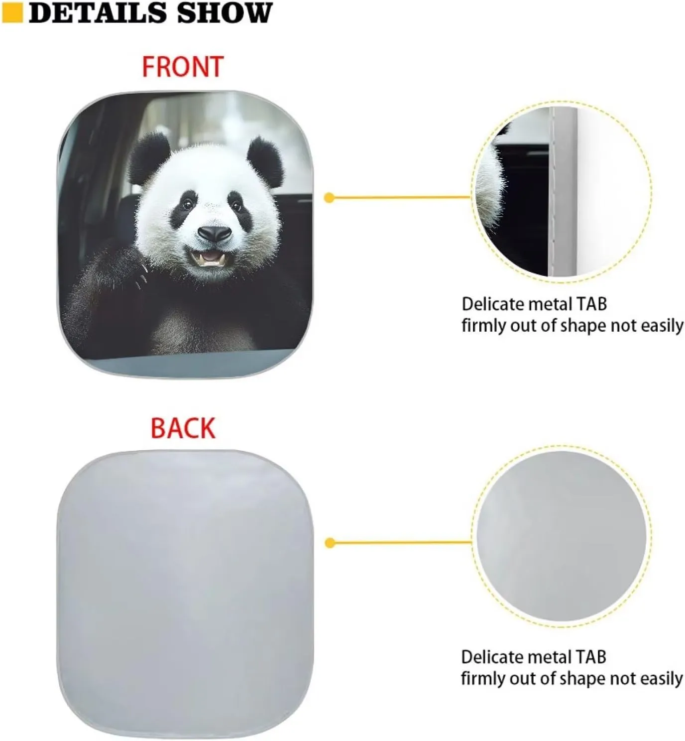 Biyejit Driving Panda Car Windshield Sunshade Sun Shades Easy Setup Car Sun Visor Blocks Max UV Rays Keeps Vehicle Cool Fit Most Sedan SUV Vans