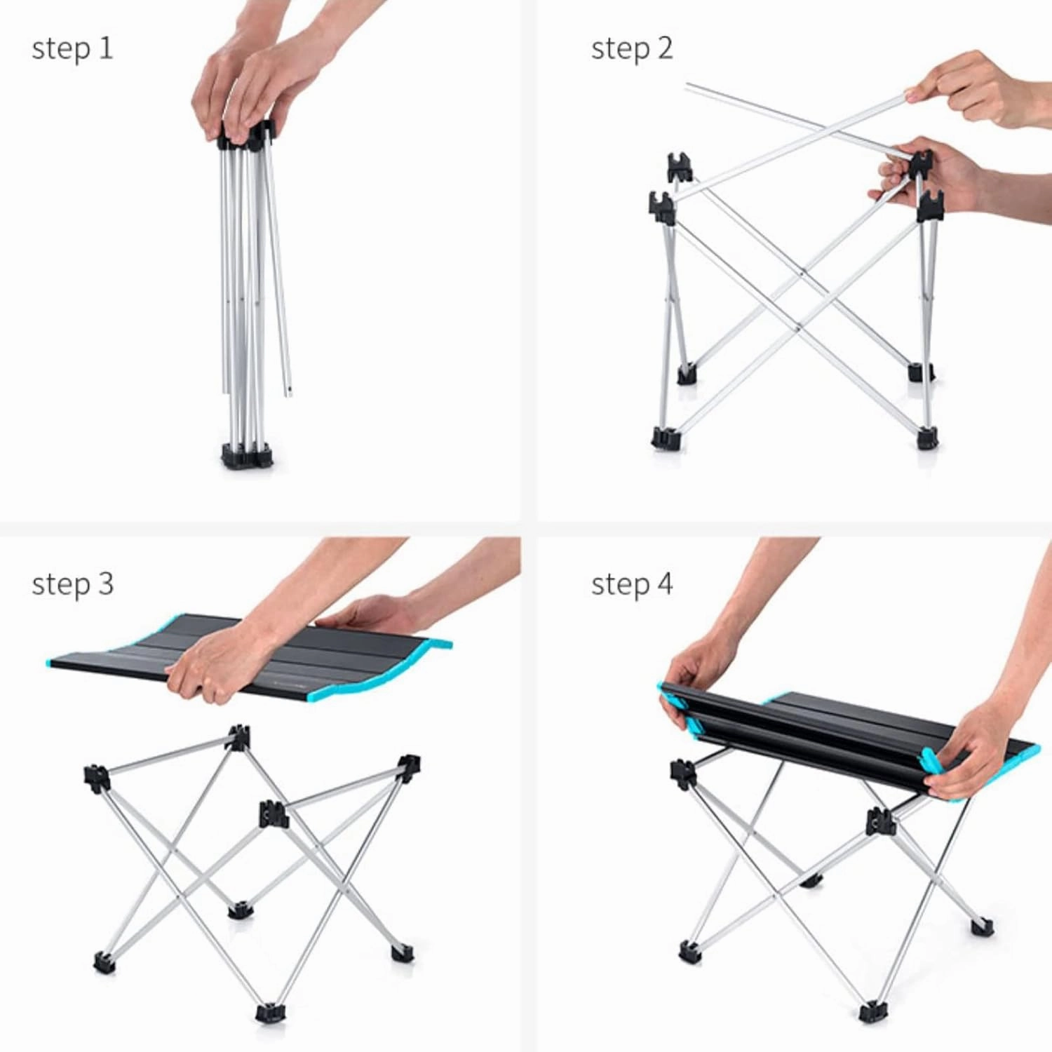 BK&MF Aluminum Outdoor Folding Camping Table,Portable Ultralight Picnic Camping Table Compact Small Travel Table with Carry Bag for Camp, Cooking Hiking,B,41x35x29cm(16x14x11inch)