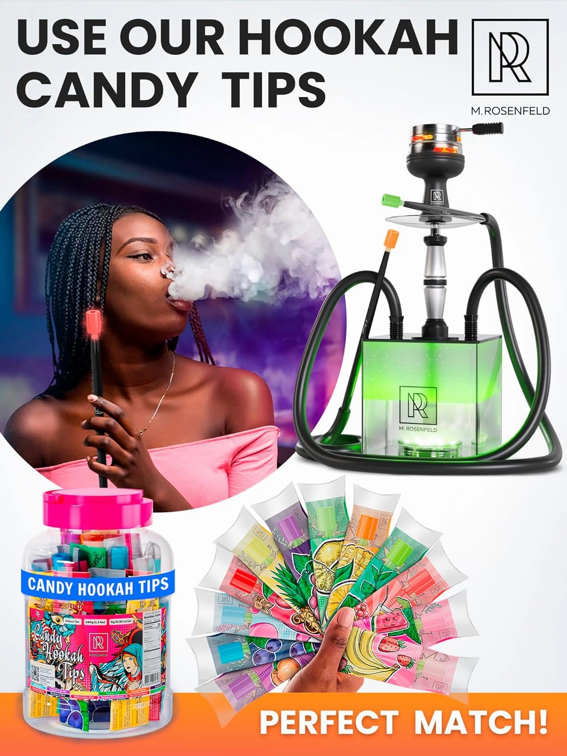 Black Hookah Set with Everything – Hookah Set 2 Hose with LED Base, Easy Setup, and Large Cloud Performance Hookah Machine - Premium Hookah 2 Hose for Home & Parties