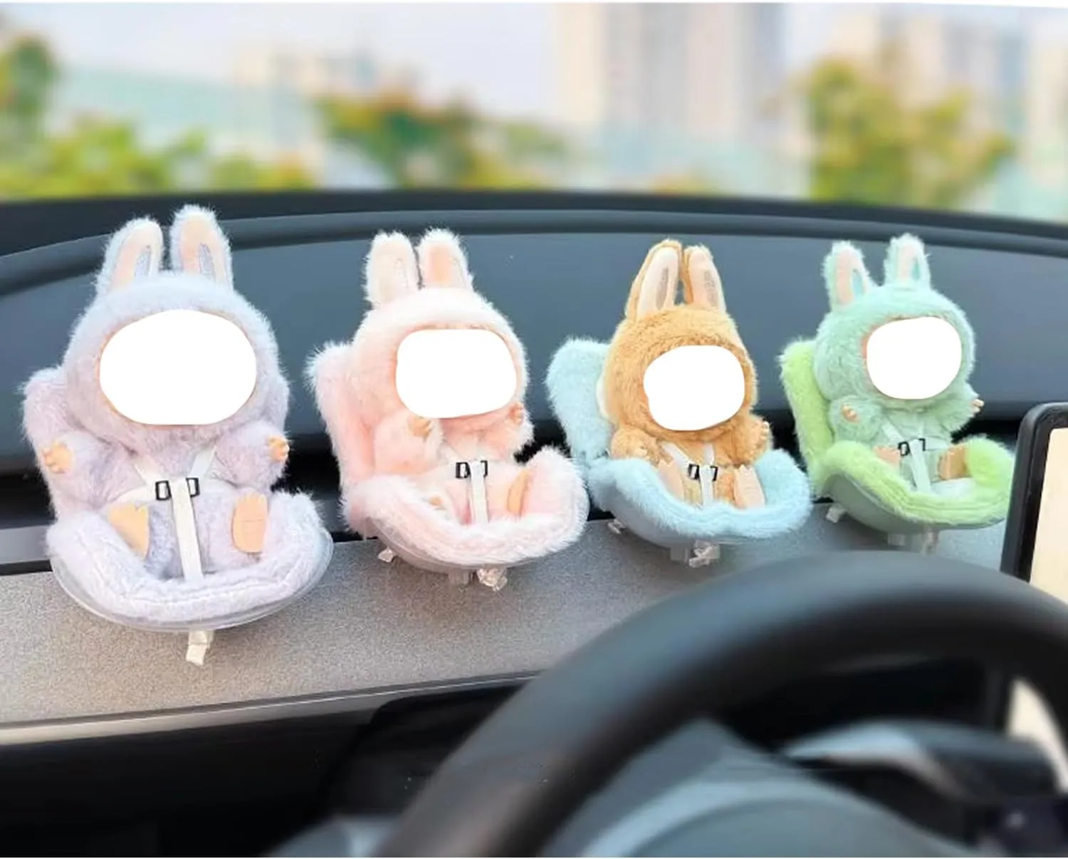 Blind Box Doll Car Seat for Dolls with Soft Furry Cushion,Car Plush Doll Sofa,Display Dolls,Protect Dolls,w/h Air Vent Clip and Desktop Stand,for 10-17cm Dolls (Red Camouflage)