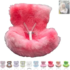 Blind Box Doll Car Seat for Dolls with Soft Furry Cushion,Car Plush Doll Sofa,Display Dolls,Protect Dolls,w/h Air Vent Clip and Desktop Stand,for 10-17cm Dolls (Red Camouflage)