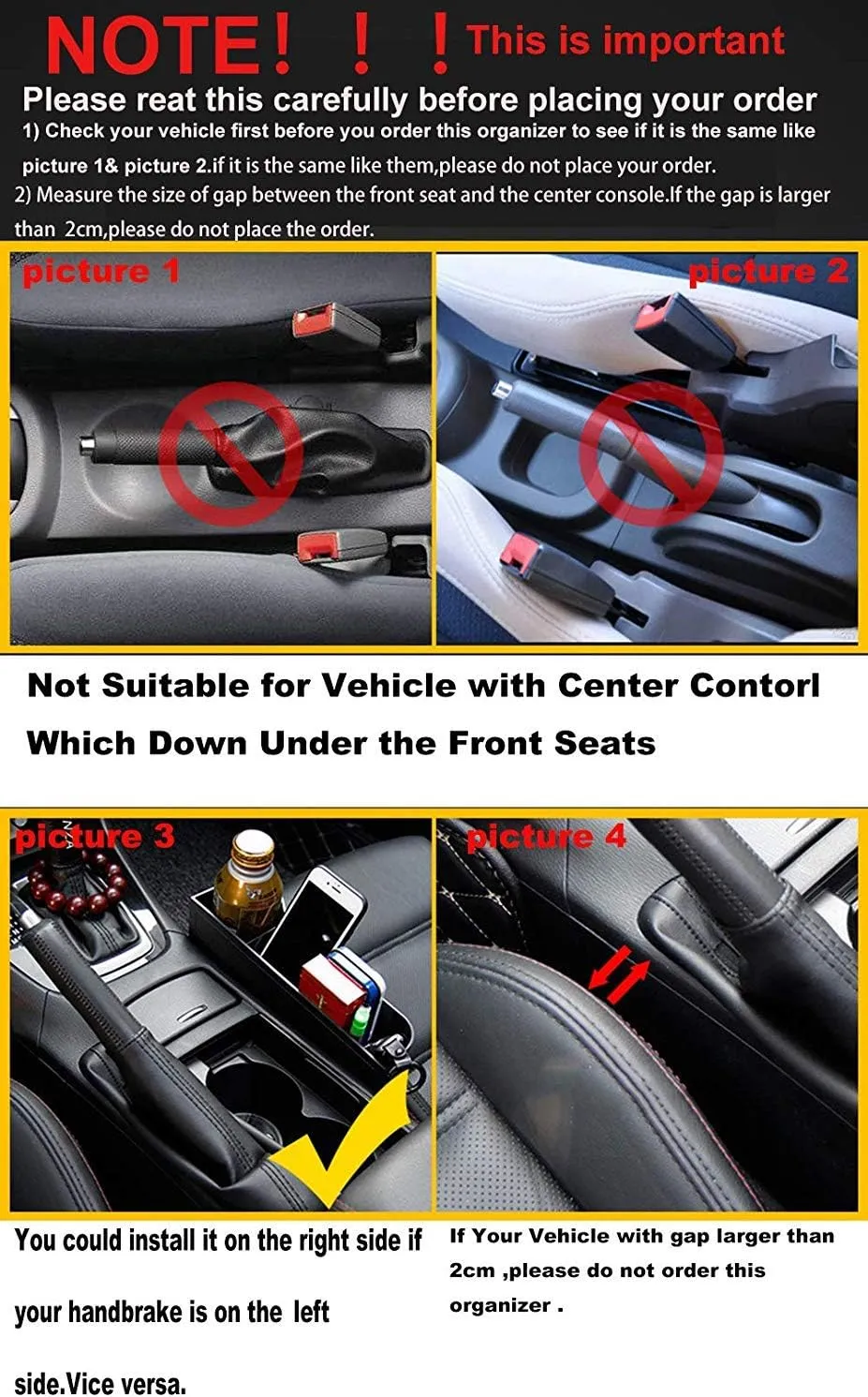 Bling Bling Car Seat Gap Filler, Car Seat Console Pockets Organizer Caddy Catcher, Crystal Auto Console Side Pouchs for Cellphone Wallet Coin Key Credit Card (Driver side (1 PC))