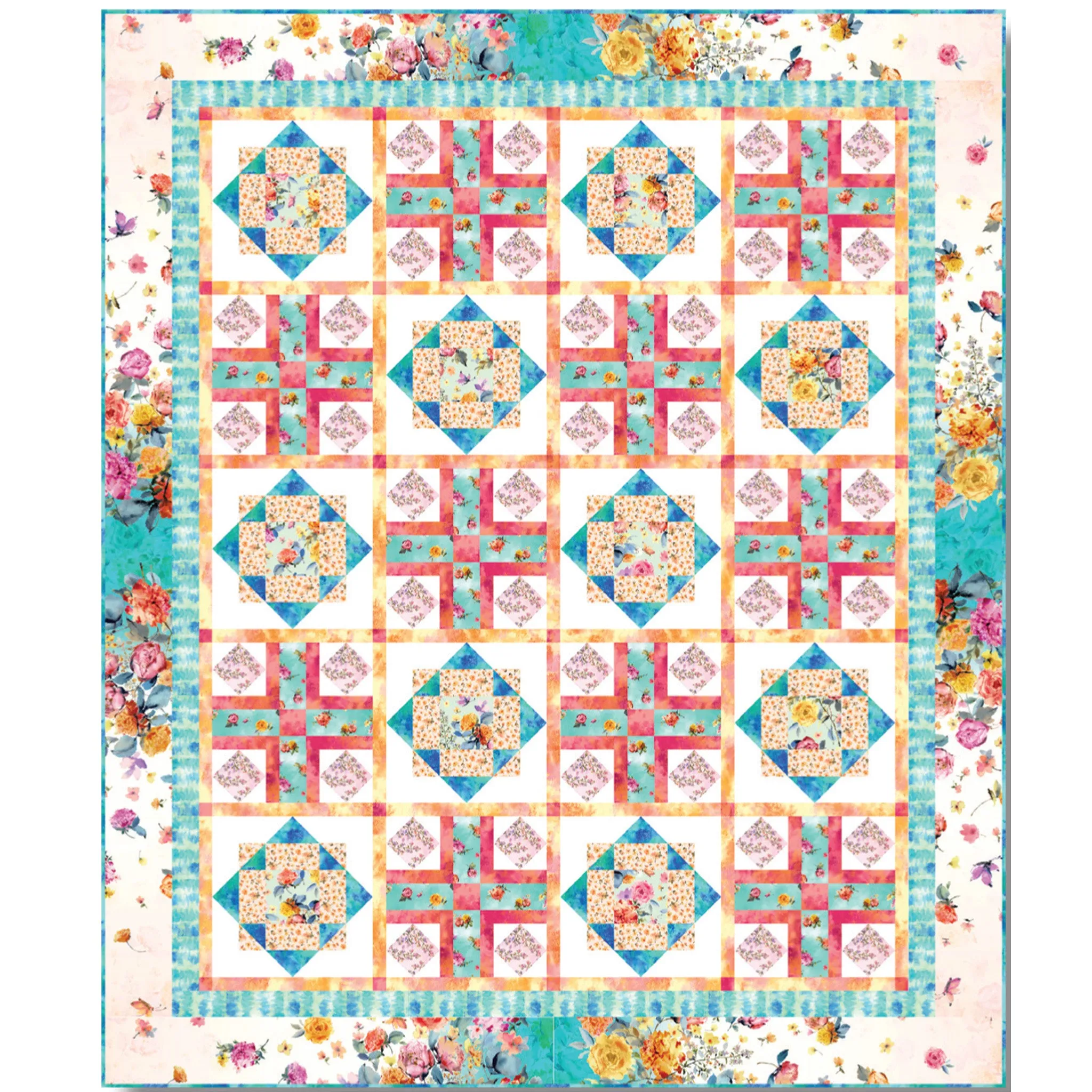 Blooms at the Border Quilt Pattern TWW-1008w - Wholesale Product