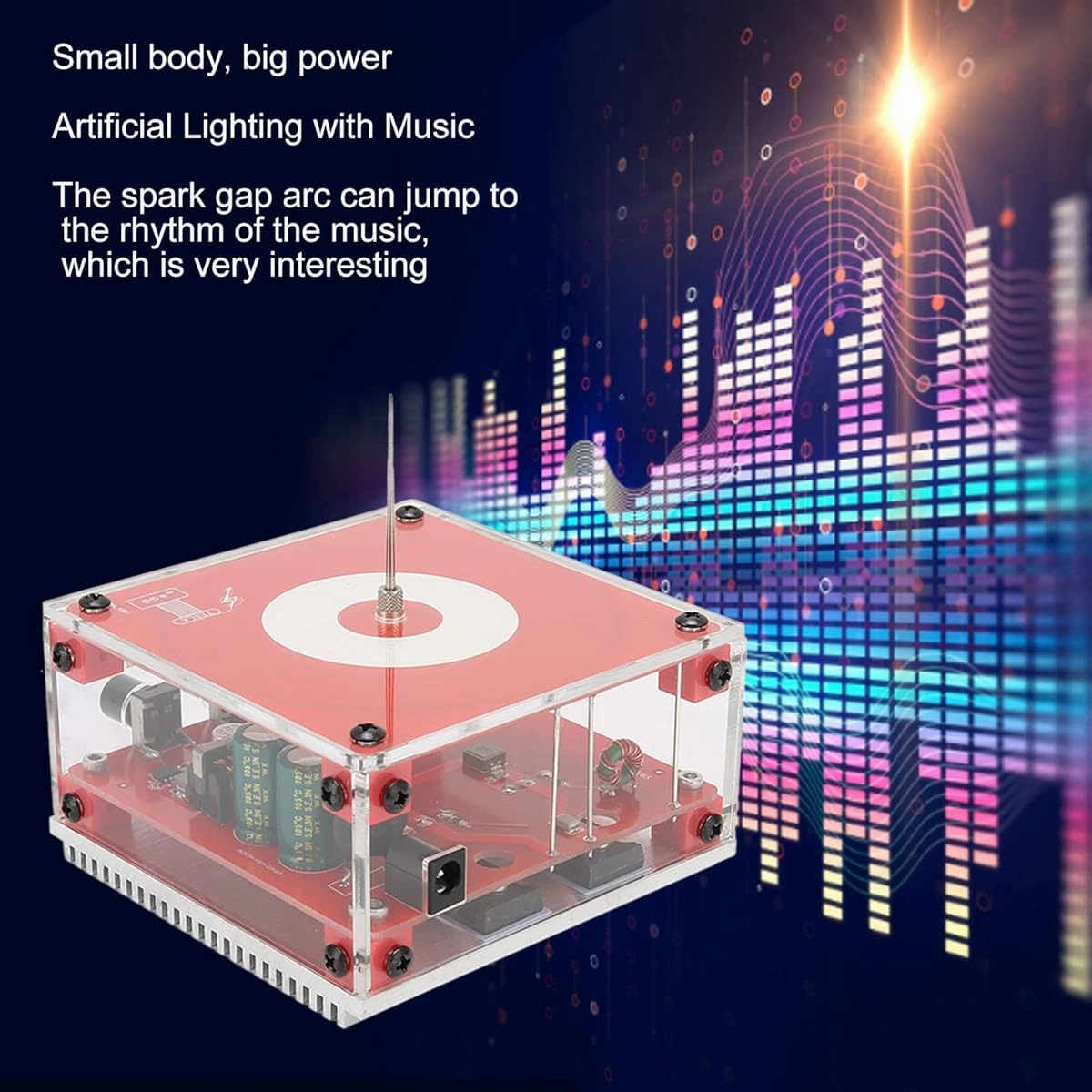 Bluetooth Music Tesla Coil Artificial Light Interesting Experimental Tabletop Toy for Physics Education Science Experiment 4"