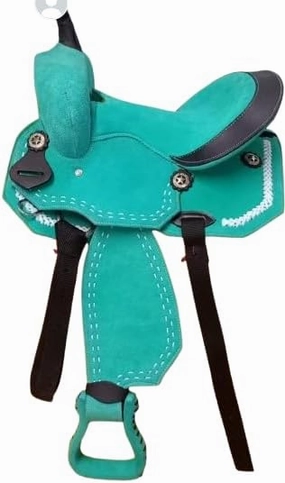 BNB International Synthetic Western Barrel Racing Horse Saddle Classic Handmade Cordura Lightweight Barrel Racing Saddle Trail Tack Equestrian Horse Saddle Tack Size 10" to 18" inches Seat, S