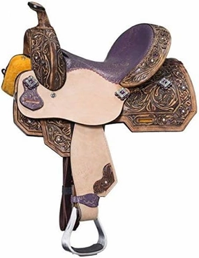 BNB International Western Barrel Racing Horse Saddles Trail Equestrian Pony & Adult Classic Quality Premium Leather for Horse Riding Size:10-18 inches Seat Available BRL205