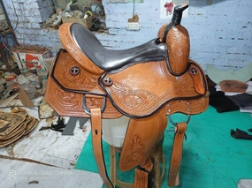 BNB International Western Barrel Racing Horse Saddles Trail Equestrian Pony & Adult Classic Quality Premium Leather for Horse Riding Size:10-18 inches Seat Available BRL226