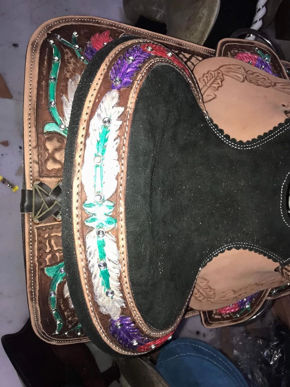 BNB International Western Barrel Racing Horse Saddles Trail Equestrian Pony & Adult Classic Quality Premium Leather for Horse Riding Size:10-18 inches Seat Available BRL277