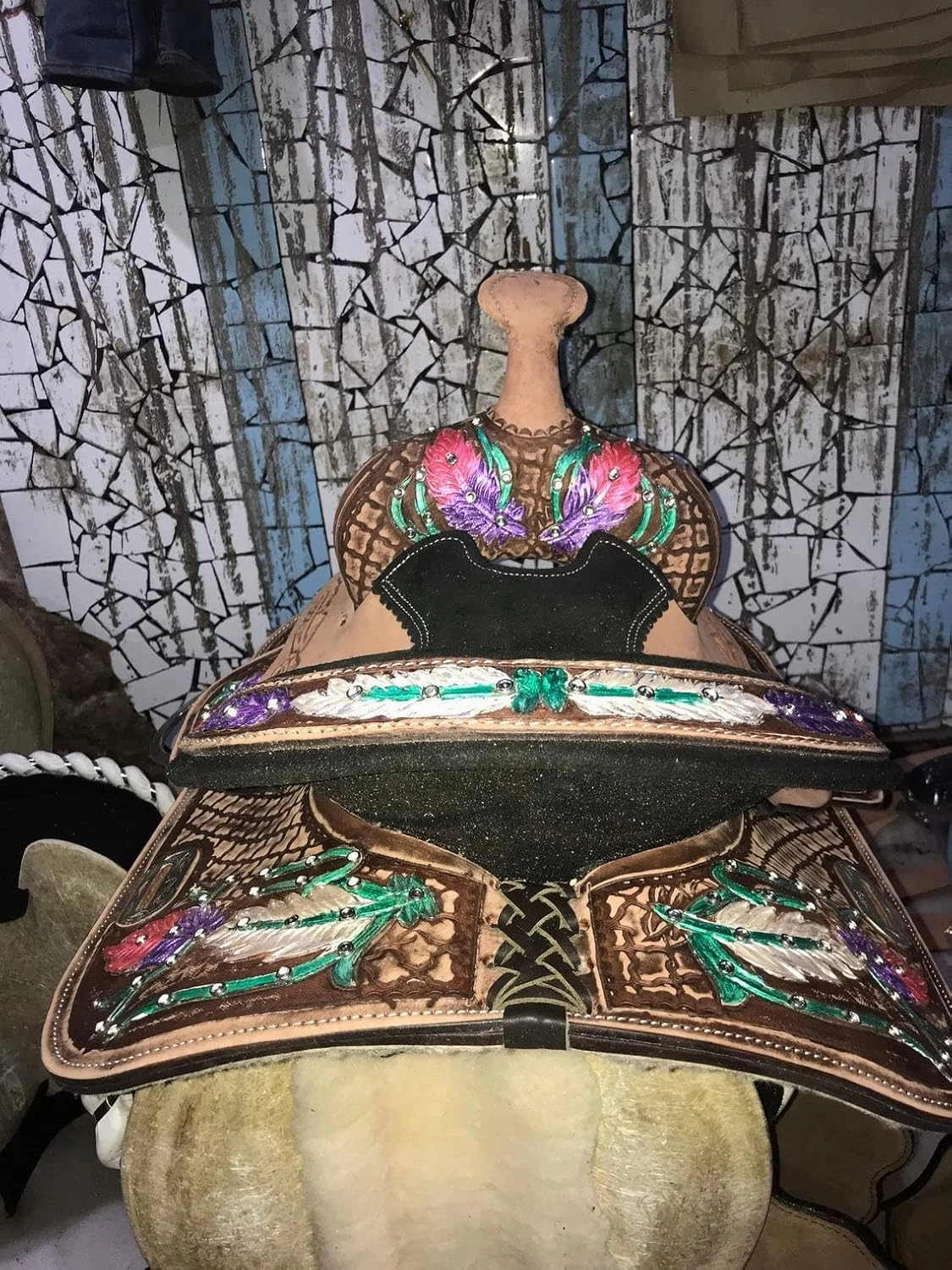 BNB International Western Barrel Racing Horse Saddles Trail Equestrian Pony & Adult Classic Quality Premium Leather for Horse Riding Size:10-18 inches Seat Available BRL277