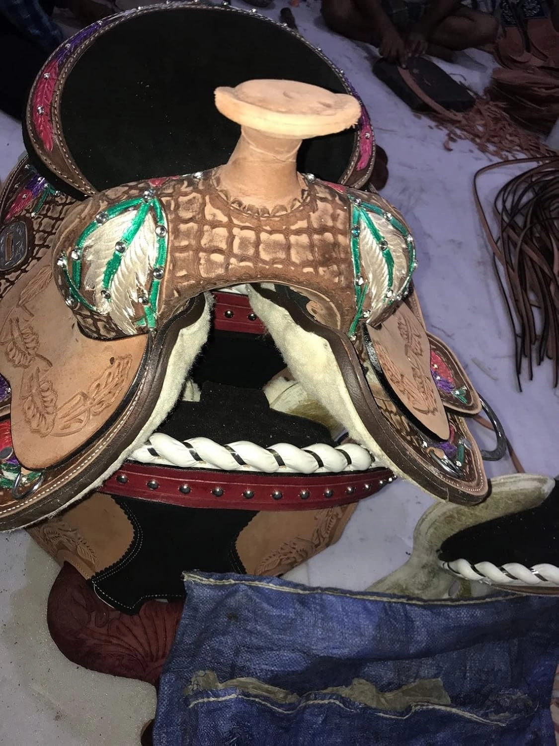 BNB International Western Barrel Racing Horse Saddles Trail Equestrian Pony & Adult Classic Quality Premium Leather for Horse Riding Size:10-18 inches Seat Available BRL277