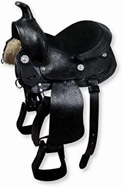 BNB International Western Barrel Racing Horse Saddles Trail Equestrian Pony & Adult Classic Quality Premium Leather for Horse Riding Size:10-18 inches Seat Available BRL299