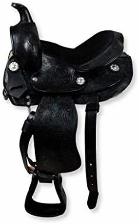 BNB International Western Barrel Racing Horse Saddles Trail Equestrian Pony & Adult Classic Quality Premium Leather for Horse Riding Size:10-18 inches Seat Available BRL299