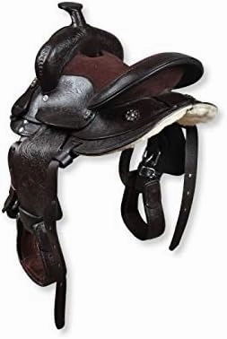 BNB International Western Barrel Racing Horse Saddles Trail Equestrian Pony & Adult Classic Quality Premium Leather for Horse Riding Size:10-18 inches Seat Available BRL300