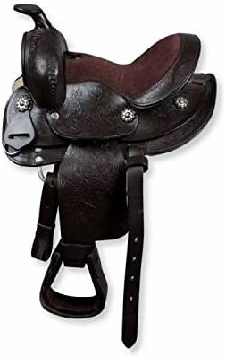 BNB International Western Barrel Racing Horse Saddles Trail Equestrian Pony & Adult Classic Quality Premium Leather for Horse Riding Size:10-18 inches Seat Available BRL300