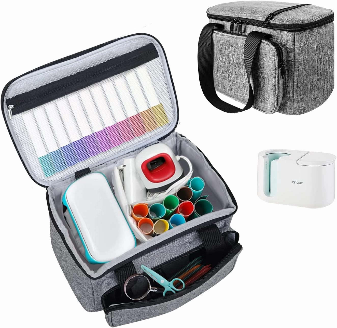 Boczif Carrying Case Compatible with Cricut Mug Press Machine, Travel Tote Bag for Cricut Joy Accessories & Craft Pens and Tool Set, Portable Storage Organizer with Multiple Pockets for Joy Machine