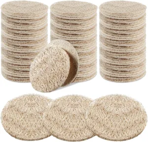 Bokon 100 Pcs Loofah Exfoliating Face Pads 2.36 Inches Round Sponge Body Face Scrubber Remove Dead Skin Facial Loofah Pad Bulk for Bath Shower Spa Skin Scrub Cleaning Women Men