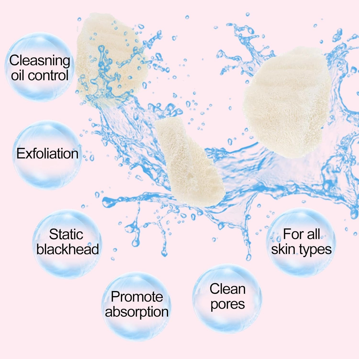 Bokon 50 Pcs Loofah Exfoliating Face Pads Sponge Body Face Scrubber Remove Dead Skin Facial Loofah Pad Bulk for Bath Shower Spa Skin Cleaning Women Men(Water Drop,2.36 * 3.9")