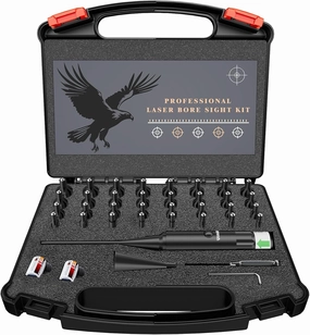 Bore Sight Laser Professional Green Laser Bore Sight Kit with 32 Adapters fit 0.17 to 12GA Calibers, Multiple Caliber Green Bright Bore Sighter Laser Powerful Support for All Gun, Rifle, Pistol