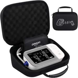 BOVKE Hard Carrying Case for OMRON Platinum BP5450 / Gold BP5350 / BP5465/ BP5360 / OMRON 7 Series BP7350 Wireless Blood Pressure Monitor, Extra Room fits Upper Arm Cuff, Black Black (NOT for BP7450)