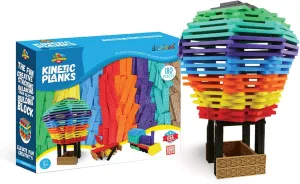 Bulk Dominoes Kinetic Domino Planks Stacking Building Toppling Chain Reaction Dominoes Set for Kids and Creators (180pcs)